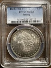 1878 Morgan Silver Dollar 7/8TF Strong MS62 PCGS Rainbow Tone Reverse T-186