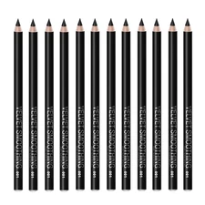 Black Eyeliner Pencil Set - 12 PCs Matte Silky Formulas Waterproof Eye Crayon Li