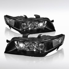Fit 2004-2005 Acura Tsx Black Hid Projector Headlights Headlamp Leftright 04-05