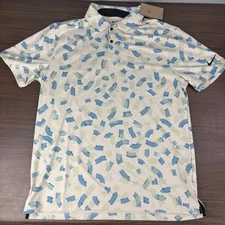 Nike Tour Dri-Fit Polo Golf Shirt FD5739-072 Rake Line Print Mens Size Large NWT