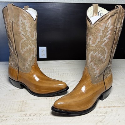   10.5D Cowtown Boots Eel Boots   Caramel   J Toe