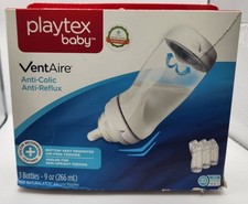 Playtex Baby VentAire Anti-Colic Anti-Reflux 3 Bottles 9oz 3M NEW In Box