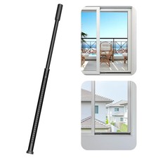 Sliding Door Security Bar, Adjustable 2050in, Heavy Duty, Black, 1 Pack