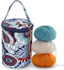 Portable Yarn Holder with Anti-Tangle Design for Crocheting Blue 