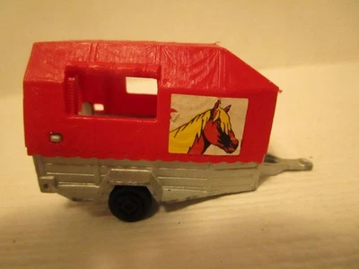 Majorette Horse Trailer 2.5" Red & Gray 1/64 Scale Made in France #21750 - Image 1 of 4