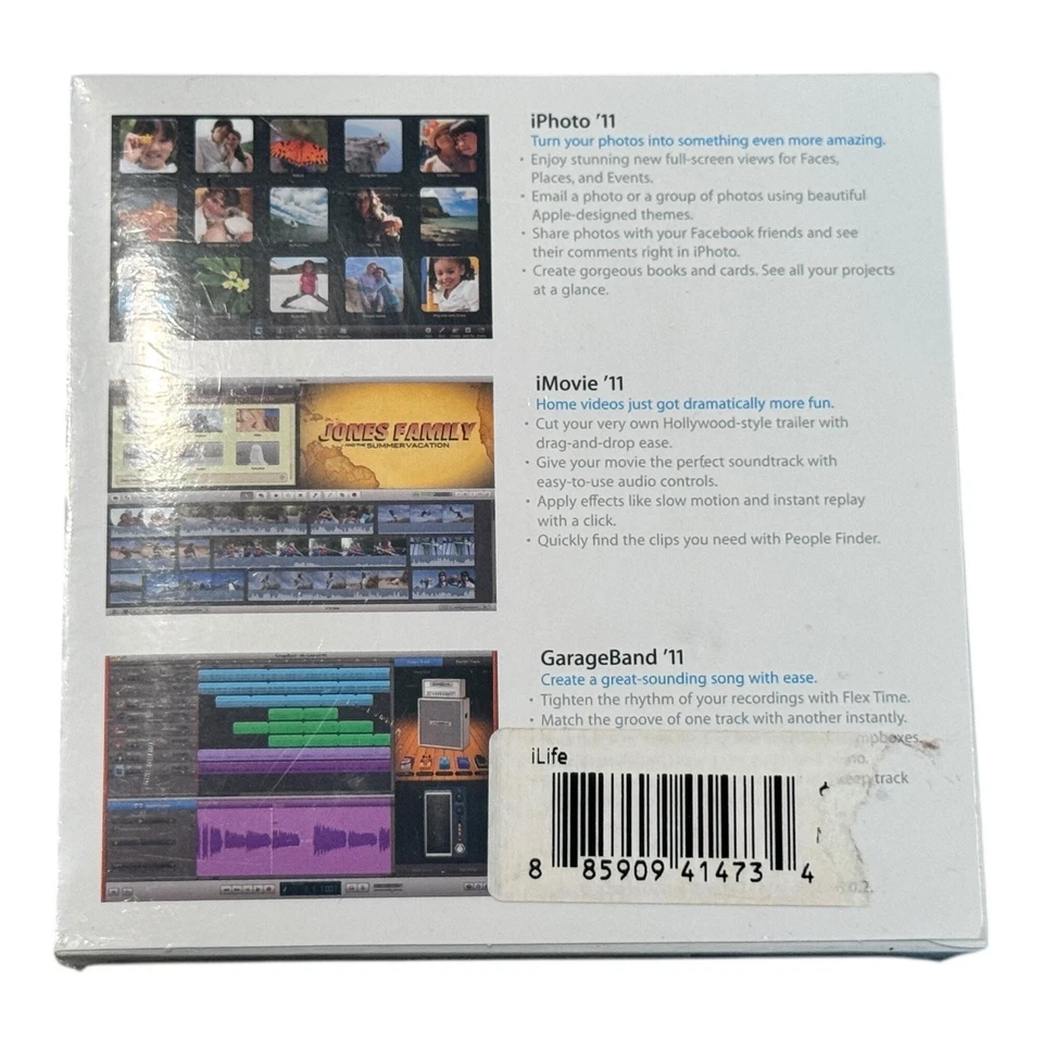 Apple iLife 11 Software Suite for Mac iPhoto iMovie GarageBand New Sealed - Image 2 of 2