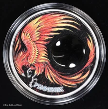 2023 Phoenix Chronicles of Fire 2 oz .999 Silver Coin in OGP Colored