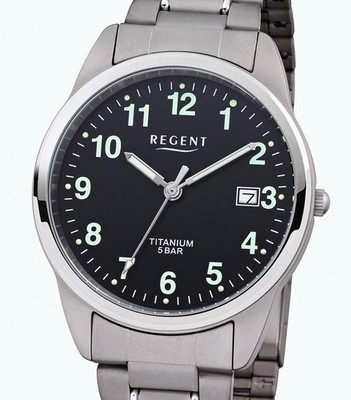 Sportliche Regent F-1293 VOLL-TITAN Herrenuhr 5 ATM WR UVP* 69,90 EUR