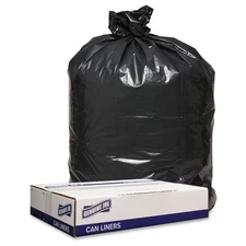 Genuine Joe 1.2mil Black Trash Can Liners - 43" Width X 47" Length X 1.20 Mil
