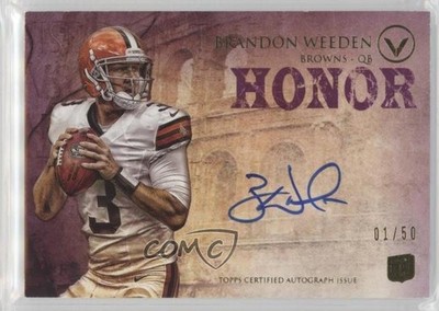 2012 Topps Valor Rookie Honor 1/50 Brandon Weeden #VA-BW Auto RC c7e