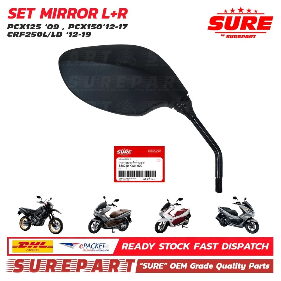 Juego de espejos retrovisores para moto Honda PCX125 PCX150 2009-17 CRF 250 2012-2020 Foto 4 de 4