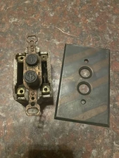 Vintage 1 Single Push Switches 1 Brass Cover Electric Salvage Antique Lighting