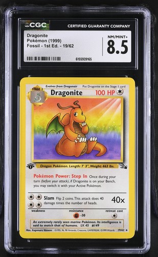 Dragonite (1st Edition) graded CGC 8.5 for sale on eBay