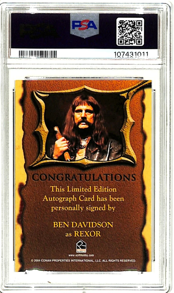 2009 Rittenhouse Conan the Barbarian BEN DAVIDSON Signed Card PSA/DNA Slabbed - Image 3 of 3