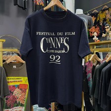 1992 Cannes Film Festival Promo Rare Washed Navy T-Shirt Size XL