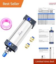 Air Cylinder Aluminum 63mm Bore 150mm Stroke Dual Action Pneumatic Equipment