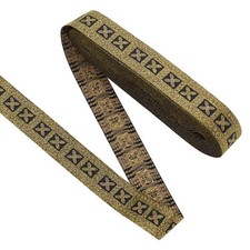 10.94 Yards Black Gold Vintage Jacquard Ribbon 1Inch Wide Jacquard Ribbon Ethnic