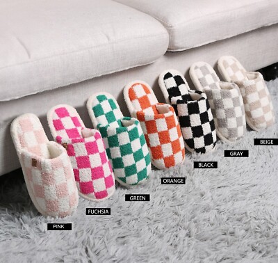 ComfyLuxe Checkered Pattern Slippers