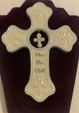 BLESS THIS CHILD CROSS CRIB CROSS ORNAMENT baptism baby shower RELIGIOUS