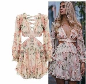 ruffle backless dress