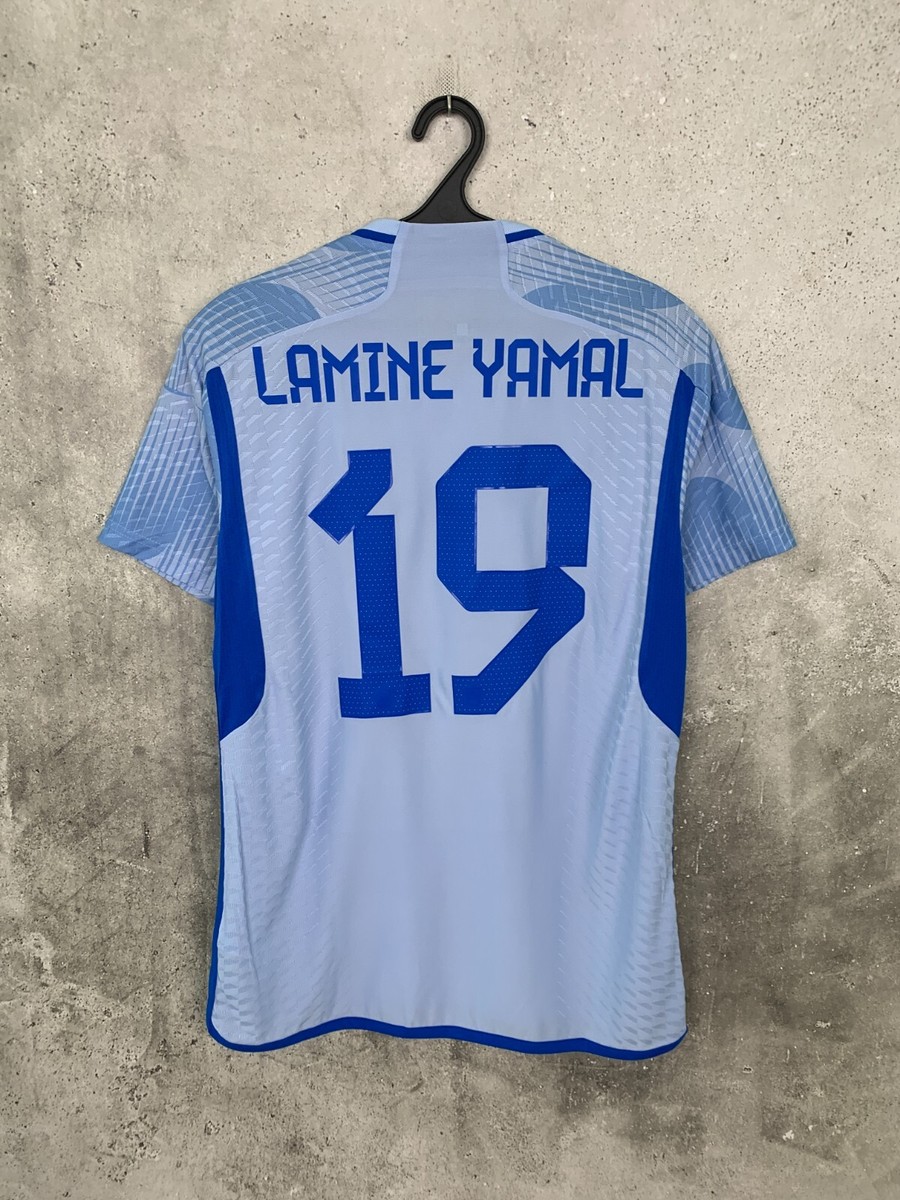 SPAIN 2022 AWAY AUTHENTIC FOOTBALL SHIRT #19 LAMINE YAMAL ADIDAS