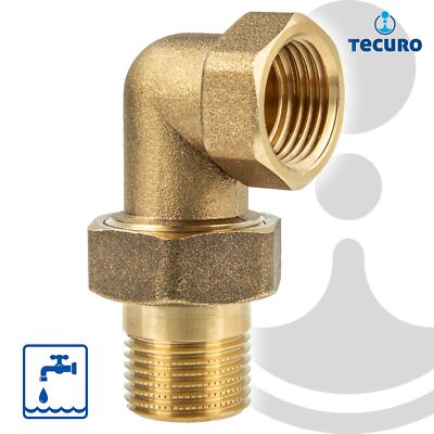 tecuro Winkel-Verschraubung IG x AG 3/8 bis 1 1/4 Zoll, konisch dichtend
