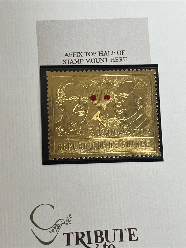 1972 TRIBUTE TO IMPROVED U.S/CHINA RELATIONS STAMP STRUCK ON PRECIOUS GOLD w/COA - Image 3 of 4