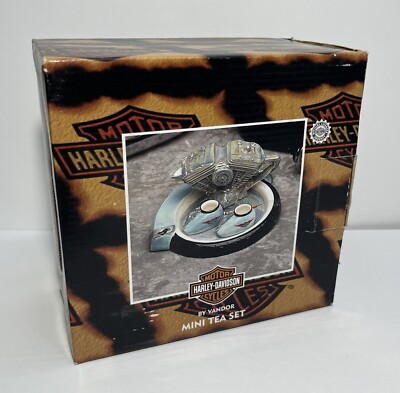Harley Davidson Motorcycle Mini Tea Set By Vandor Vintage