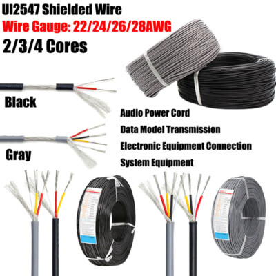24-28AWG Flexible 2/3/4 Multicore Cable Shielded Wire Audio Signal Auto Data Car