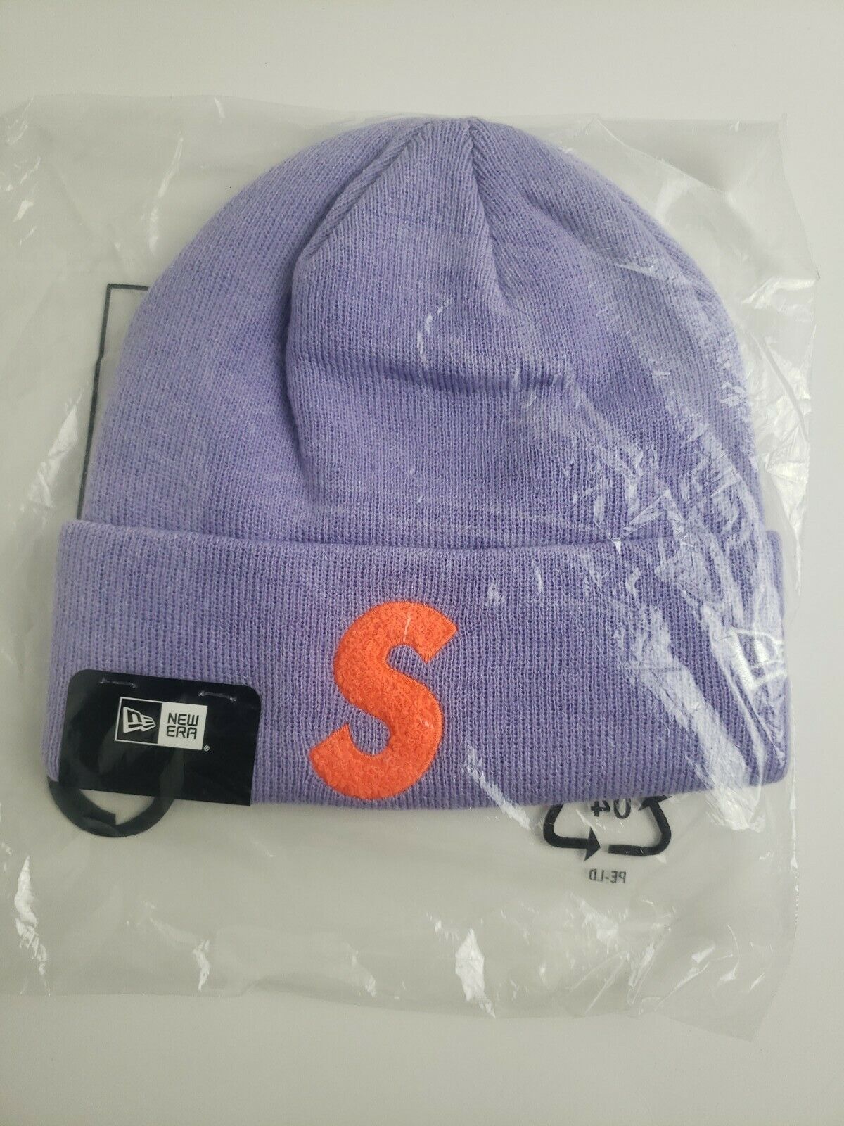 Supreme New Era S Logo Beanie Hat FW19 Lt Purple One Size