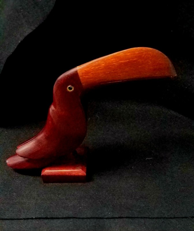 Vintage Hand Carved Wooden Bird 8x10"