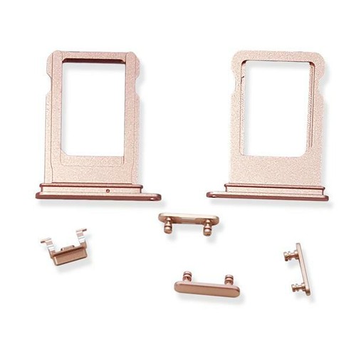 Carrello sim tasti esterni Apple Iphone 8 slot kit tasti laterali completo nero Carrello sim tasti esterni Apple Iphone 8 slot kit tasti laterali completo nero