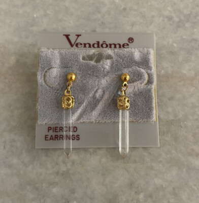 Beautiful Vintage New Old Stock Vendome Crystal Earrings