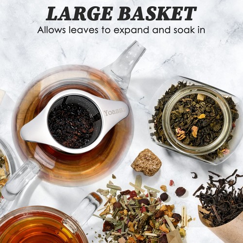 Extra Fine 18/8 Stainless Steel Tea Infuser Mesh Strainer with Large Capacity... - 第 1/4 張圖片