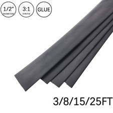 3:1 Heat Shrink Tube-1/2" Black Dual Wall Marine Adhesive Glue Lined Waterproof