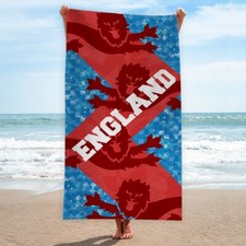 ENGLAND | Beach Towel | Retro Football | Holiday Towel | Patchwork