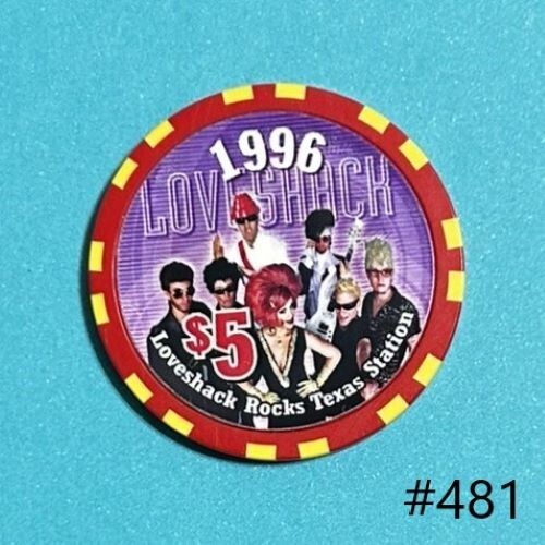 $5 chip Texas Station Loveshack Rocks Texas Station 1996 #481