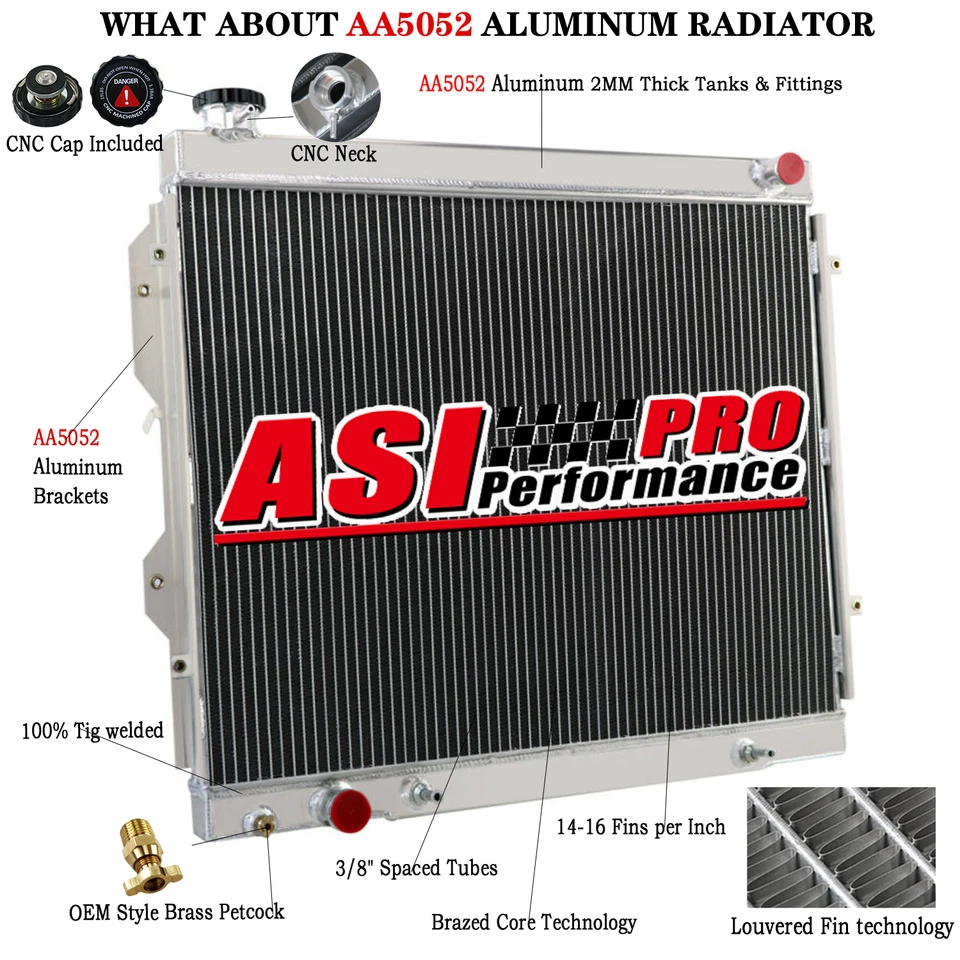 3Rows Aluminum Radiator For 2000-2006 2005 2004 Toyota Tundra 3.4L  4.0L  V6 - Изображение 2 из 4