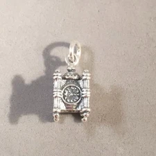 .925 Sterling Silver MARSHALL FIELDS CLOCK CHARM Chicago Illinois 925 New TU62