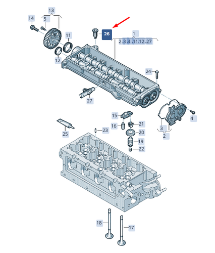 SKODA SUPERB MK3 Camshaft Module Adjusting Screw WHT006764 NO DUTY TO ...