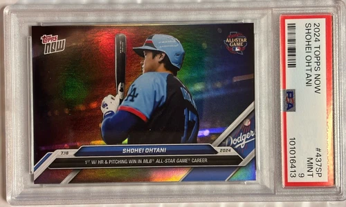 Shohei Ohtani - 2024 MLB TOPPS NOW Card 437SP - Foil Image Variation PSA 9
