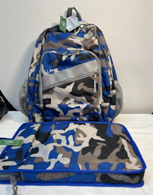 Kids Camo Backpack Laptop Sleeve Set With Reflective Details 