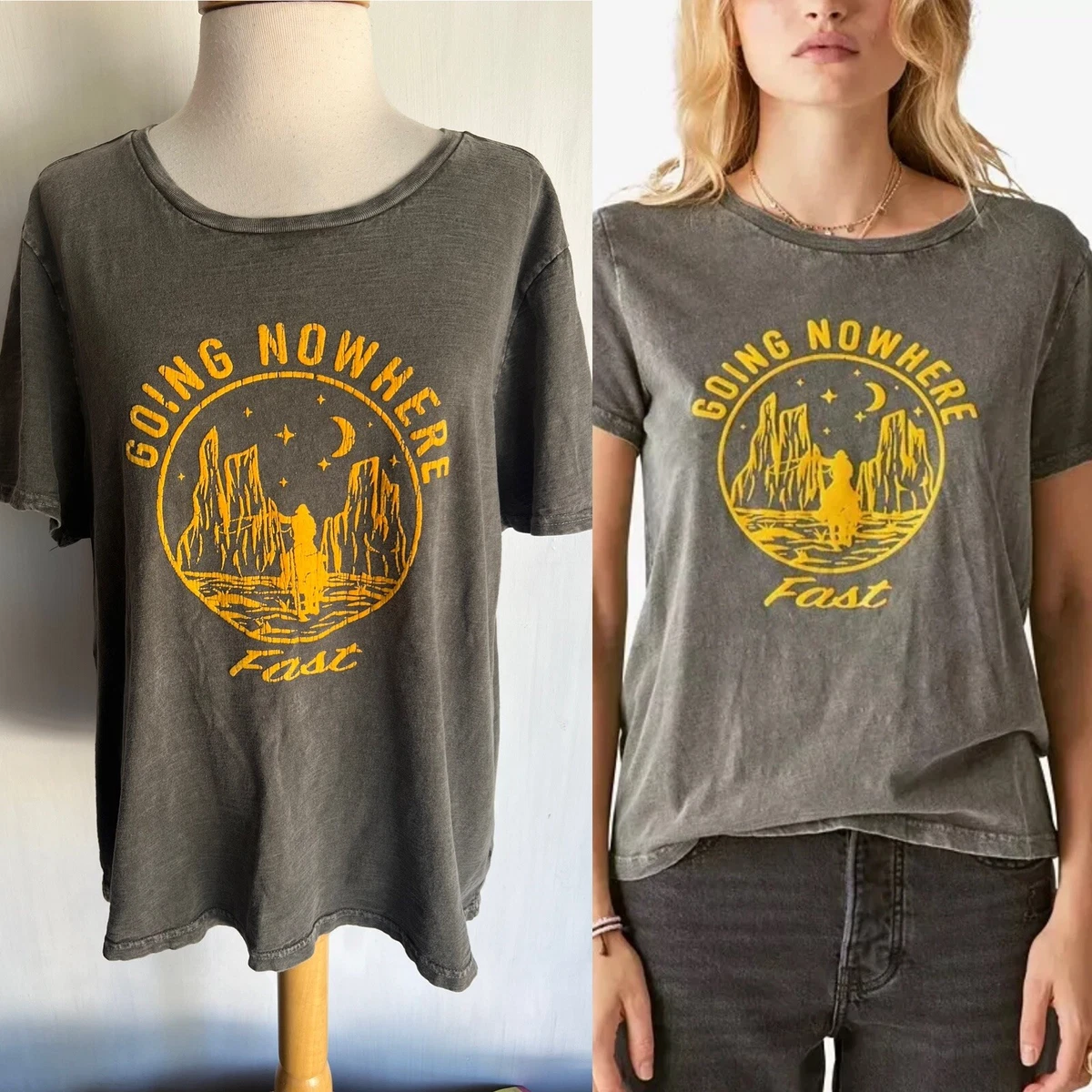 GOING NOWHERE FAST (2022) Official Women's Lucky Brand Graphic T-Shirt-Size  XXL