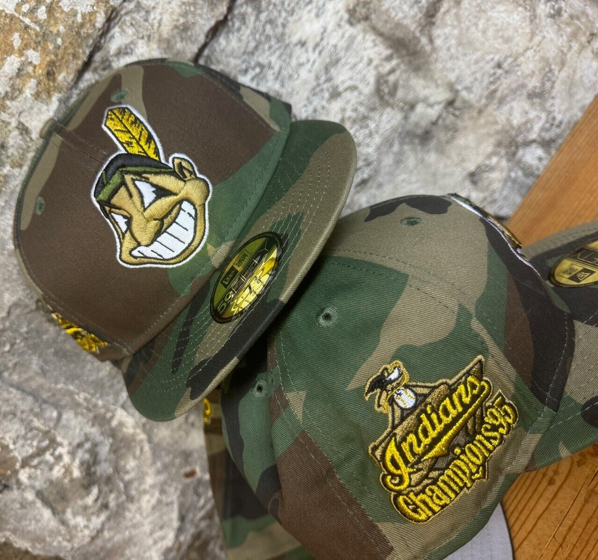 Cleveland Indians Wahoo New Era Fitted Club 59Fifty Camoflauge