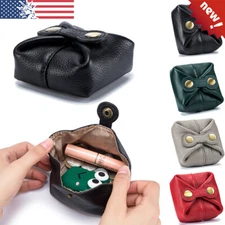 Coin Purse for Men Women Leather Change Purse Holder Wallet Small Snap Pouch