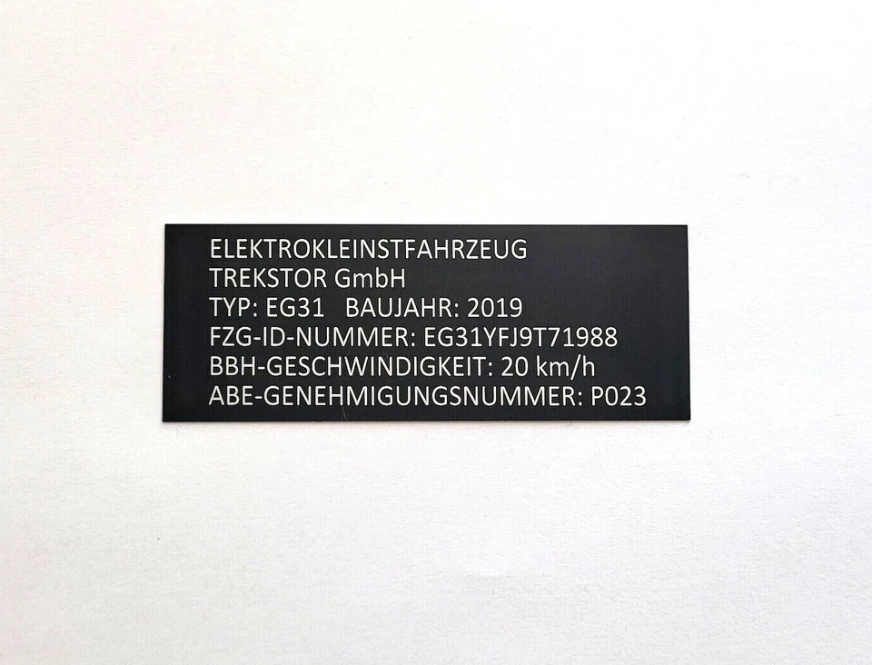 Xiaomi, Ninebot, Segway, Trekstor etc. E Scooter, Typenschild, alle Hersteller