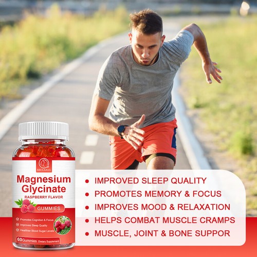 500mg Magnesium Glycinate Gummies Improve Sleep Promotes Cognition & Focus 60pcs - Picture 6 of 8