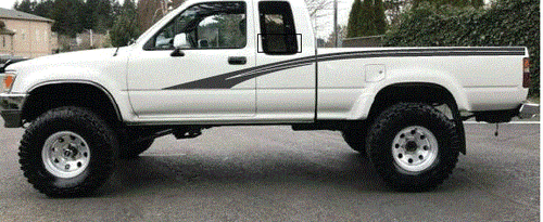 Vintage Retro Style Fits Toyota P/U EXTRA CAB, Vinyl Decals graphics - Picture 3 of 7