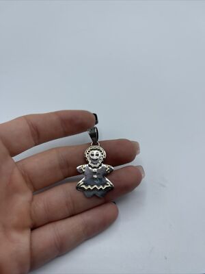 925 Sterling Silver Ginger Bread Woman Design Pendent #P 134