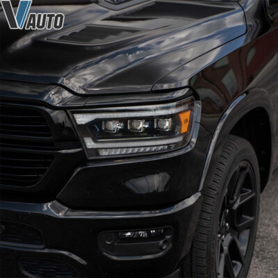 LED Sequential Headlights for Dodge Ram 1500 2019-2024 Projector Assembly AMBER